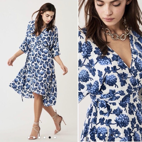 Diane Von Furstenberg Dresses & Skirts - Diane Von Furstenberg Eloise Berries Silk Wrap Dress